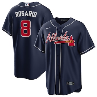 mens nike eddie rosario navy atlanta braves alternate replic